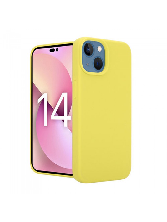 Coque softy touch pour iPhone 14 – Coloris Jaune