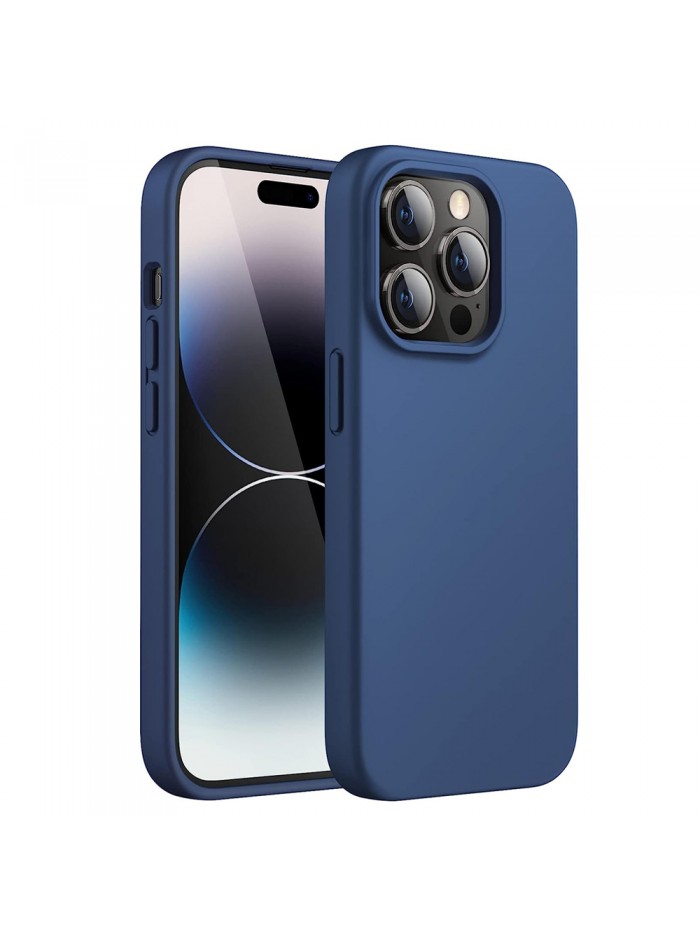 Coque softy touch pour iPhone 14 Pro Max – Coloris Bleu