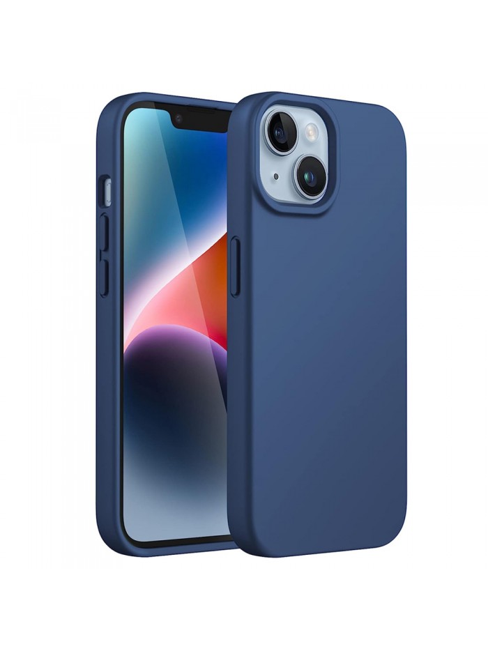 Coque softy touch pour iPhone 14 Plus – Coloris Bleu