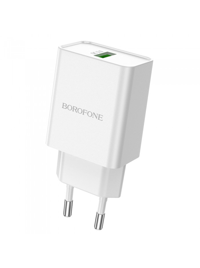 BOROFONE, Chargeur mural BN5  - USB - QC 3.0 18W - Blanc